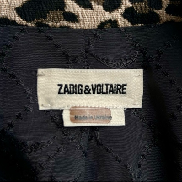 Zadig & Voltaire Victor Leopard Blazer Jacket One Button Size Small - Picture 13 of 14